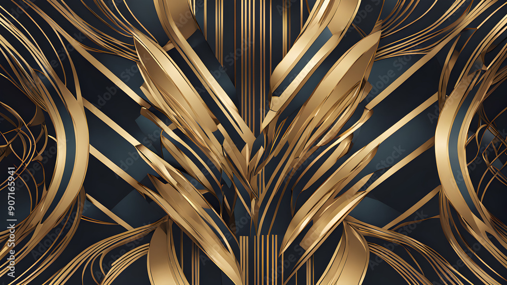 Geometric metallic art decoration background Geometric metallic art decoration background