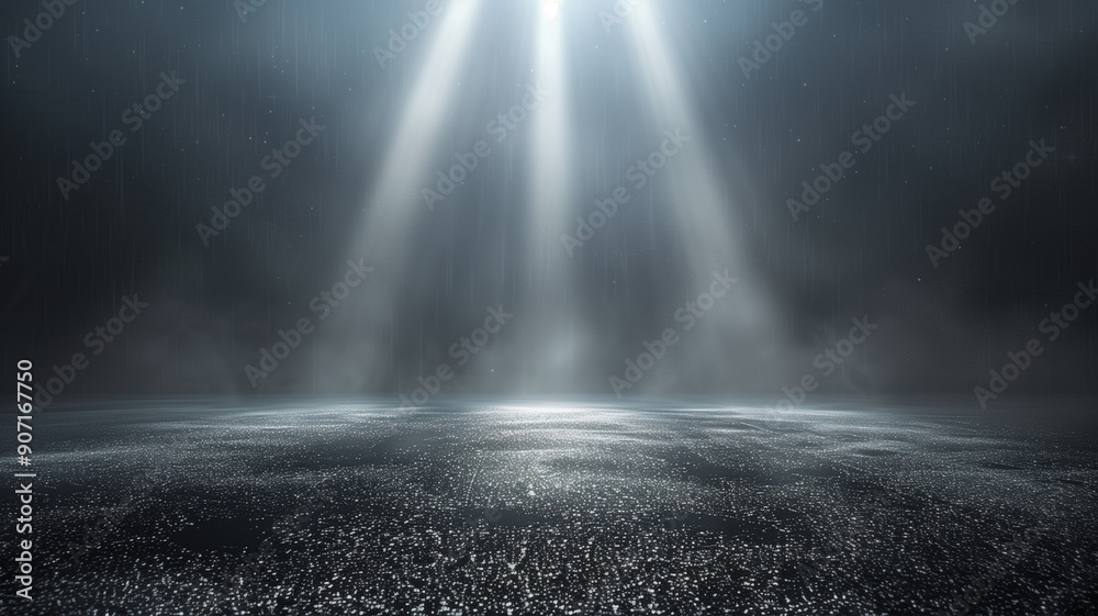 Abstract background with spotlights illuminating the dark floor Abstract background with spotlights illuminating the dark floor
