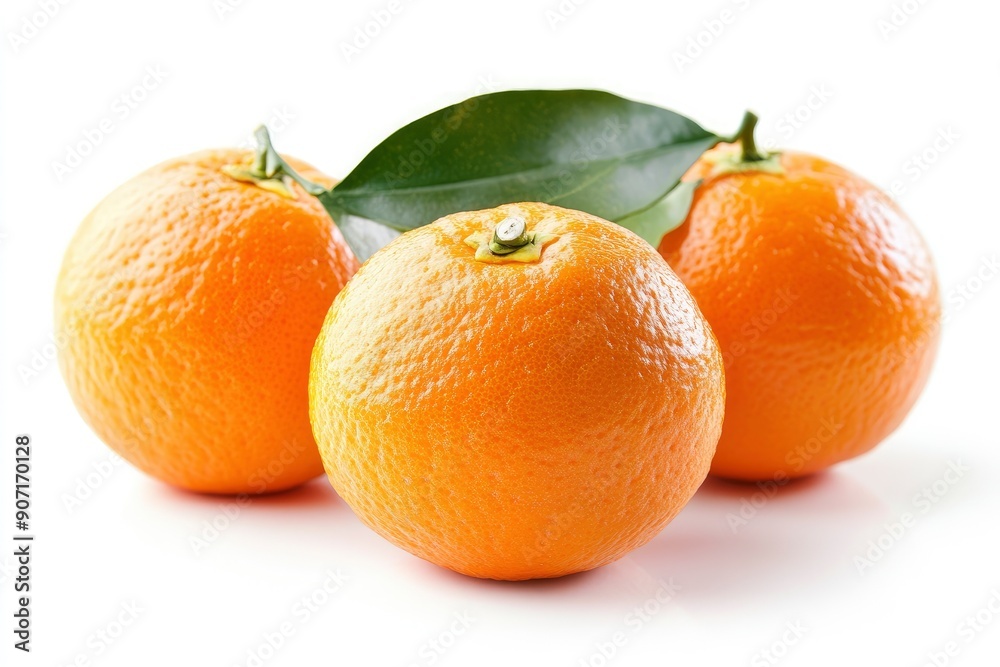 mandarin, tangerine, isolated on white background, full depth of field , ai