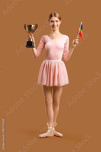 Female gymnast with LGBT fl...