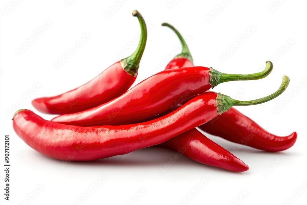 red hot Chili Peppers isolated on white background, full depth of field , ai red hot Chili Peppers isolated on white background, full depth of field , ai