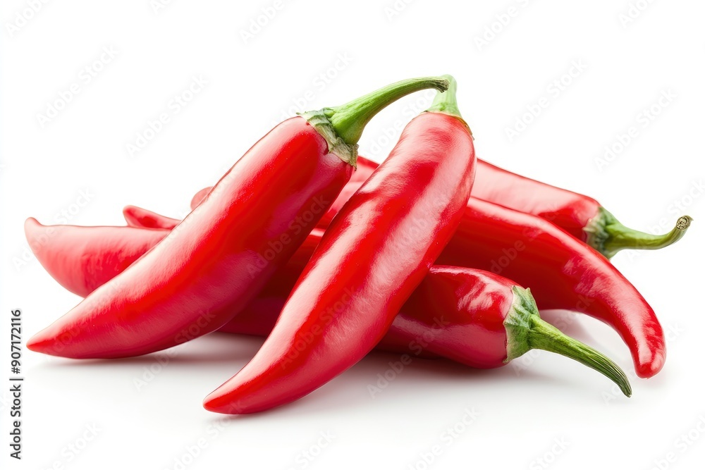red hot Chili Peppers isolated on white background, full depth of field , ai red hot Chili Peppers isolated on white background, full depth of field , ai