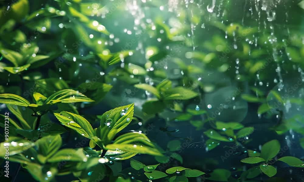 Green Foliage with Raindrops Green Foliage with Raindrops
