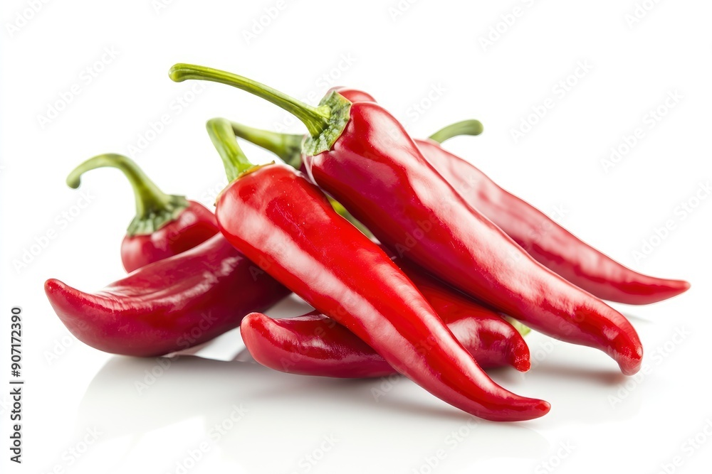 red hot Chili Peppers isolated on white background, full depth of field , ai red hot Chili Peppers isolated on white background, full depth of field , ai