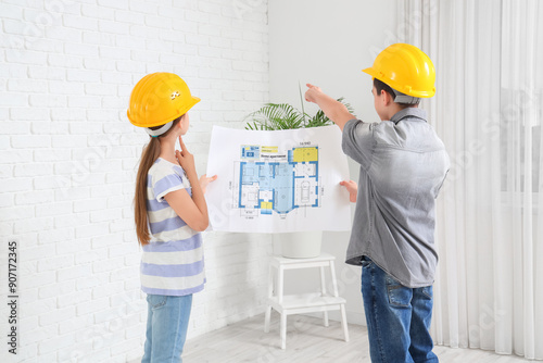 Little architects with hous...