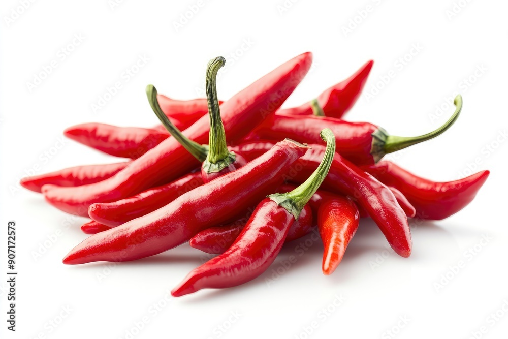 red hot Chili Peppers isolated on white background, full depth of field , ai red hot Chili Peppers isolated on white background, full depth of field , ai