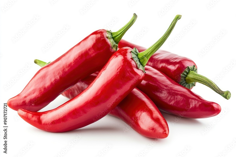 red hot Chili Peppers isolated on white background, full depth of field , ai red hot Chili Peppers isolated on white background, full depth of field , ai