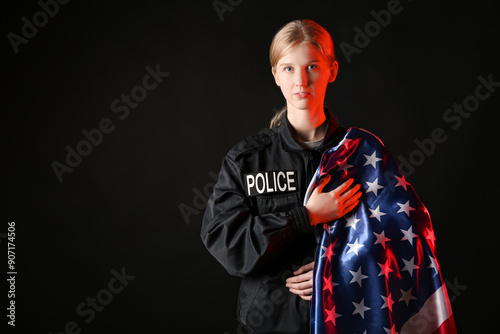 Female police officer with ...