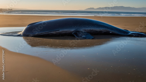 Beached Whale on California Beach photo