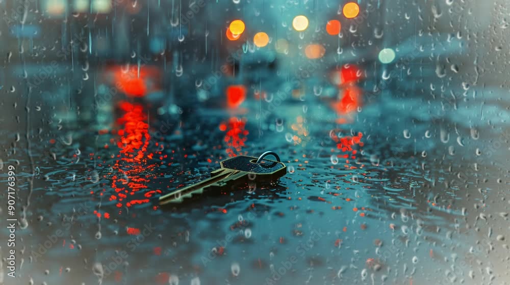 Key in the Rain Under City Lights Key in the Rain Under City Lights