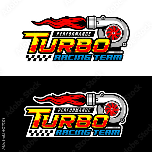 Obraz na płótnie Turbo racing team performance logo design w salonie