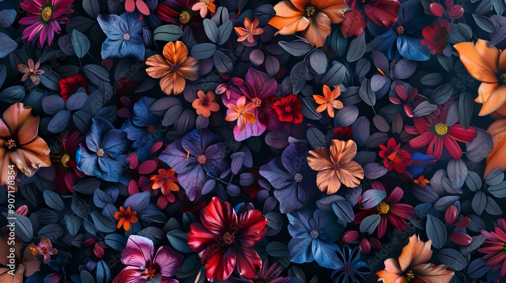 Colorful bright Hippie Flowers Seamless Pattern Colorful bright Hippie Flowers Seamless Pattern