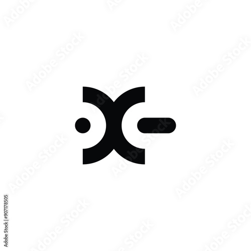 Letter X pill and capsule geometric symbol simple logo vector