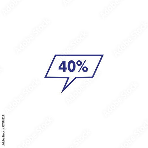 Free Download 40%, discount, sale geometric symbol simple logo vector - GFXLoad