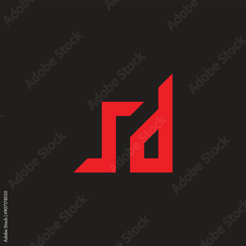 letter sd knife geometric symbol simple logo vector photo