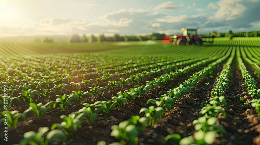 Obraz premium AI in agriculture business optimizing crop yields