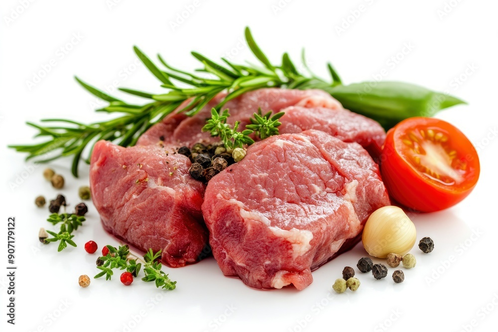 meat, beef, isolated on white background, full depth of field , ai meat, beef, isolated on white background, full depth of field , ai