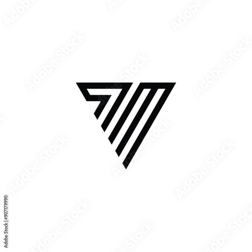 7M, triangle, lines geometric symbol simple logo vector