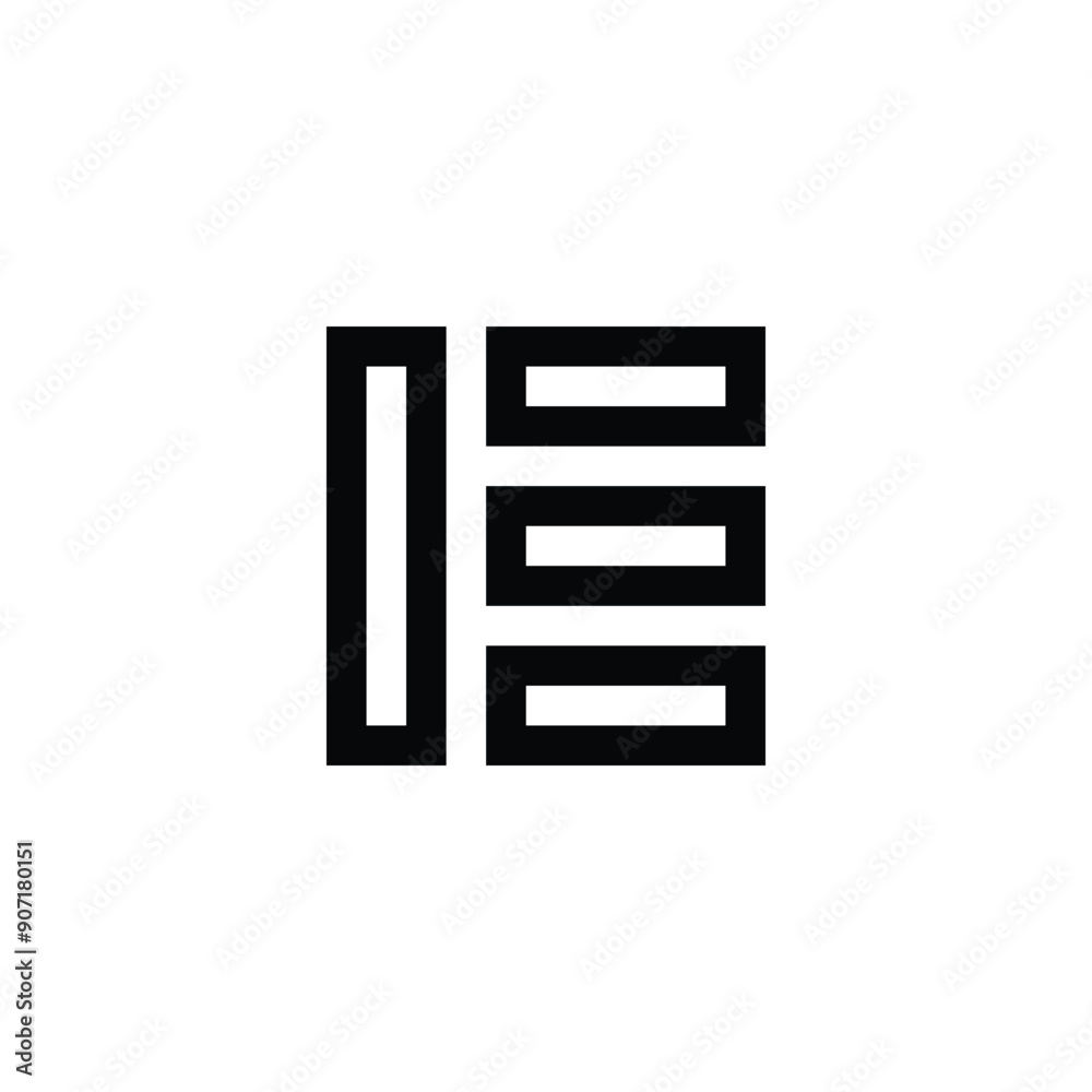 Letter E squares, outlines geometric symbol simple logo vector Letter E squares, outlines geometric symbol simple logo vector