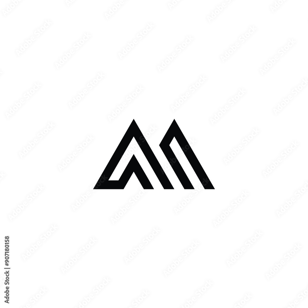 Letter A in M triangle geometric symbol simple logo vector Letter A in M triangle geometric symbol simple logo vector