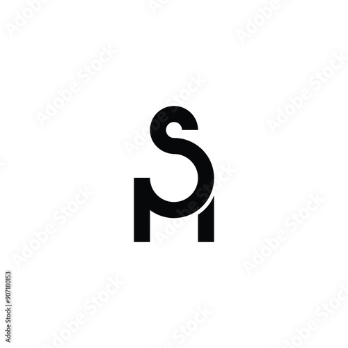 Letter M and S connect geometric symbol simple logo vector