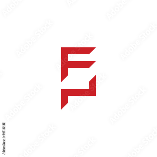 Letter F N modern geometric symbol simple logo vector
