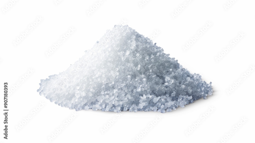 A pile of salt is on a white background A pile of salt is on a white background