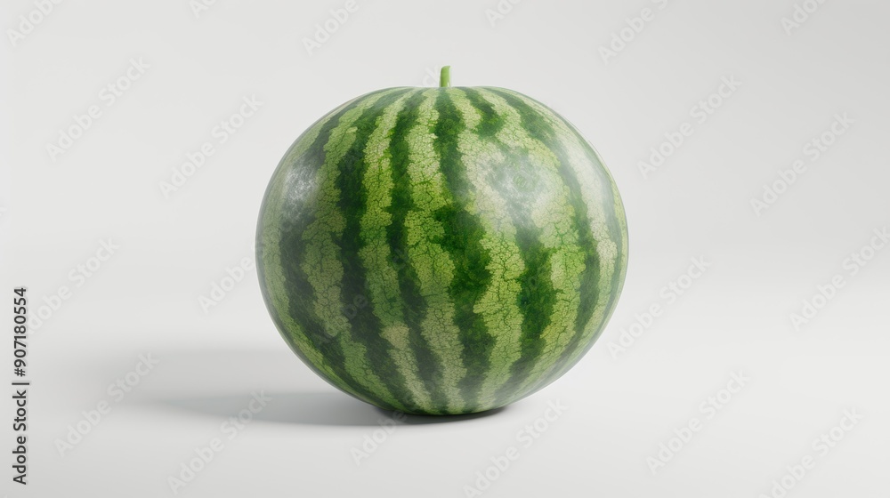 A watermelon is shown in a close up A watermelon is shown in a close up