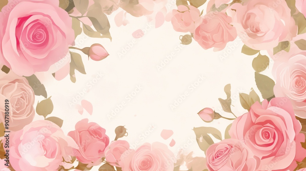 Roses bloom drawing wallpaper background card design with copy space Roses bloom drawing wallpaper background card design with copy space