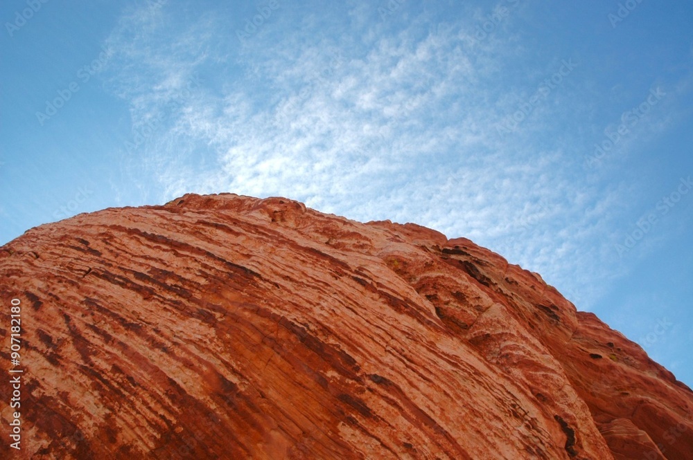 Fototapeta premium Worm's eye view of Red Rock Canyon cliff.