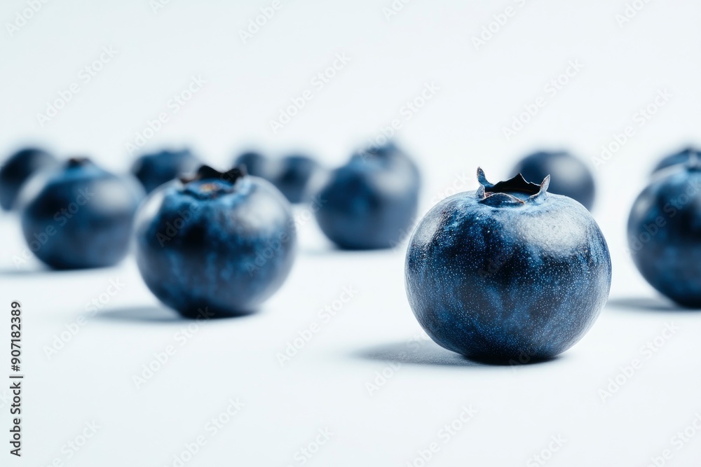 Blueberry isolated on white background, full depth of field, ai Blueberry isolated on white background, full depth of field, ai