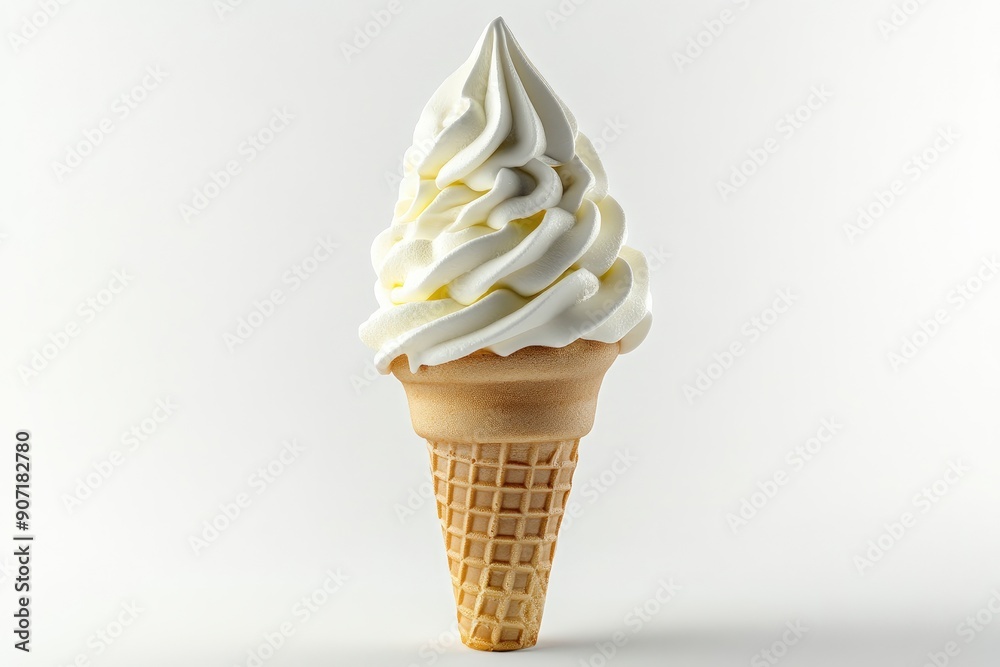 Empty ice cream cone, isolated on white background, clipping path, full depth of field, ai Empty ice cream cone, isolated on white background, clipping path, full depth of field, ai