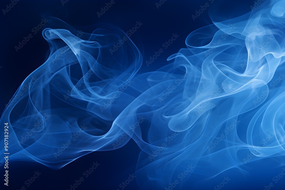 Blue smoke on a dark blue background Blue smoke on a dark blue background