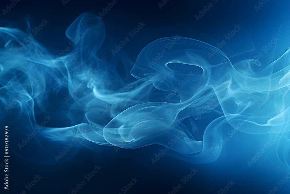 Blue smoke on a dark blue background Blue smoke on a dark blue background