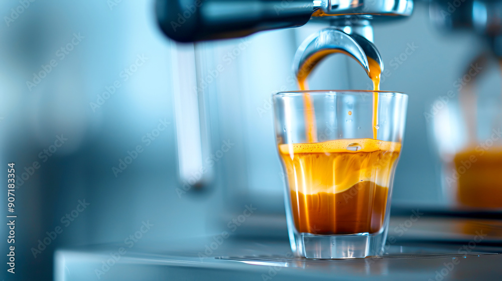 A close-up of espresso being brewed, showcasing rich color and creamy texture in a clear glass cup. A close-up of espresso being brewed, showcasing rich color and creamy texture in a clear glass cup.
