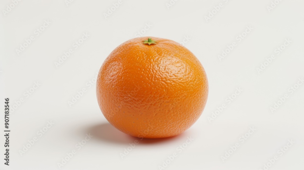 A large orange sits on a white background A large orange sits on a white background