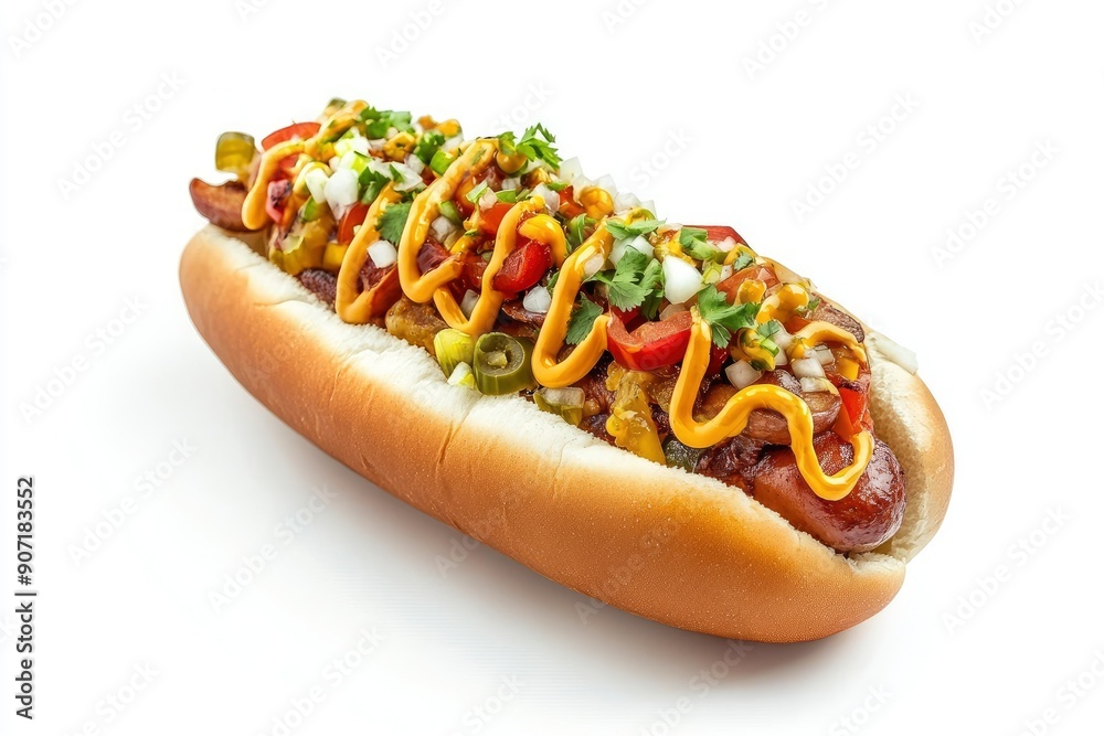 HOT DOG isolated on white background, clipping path, full depth of field , ai HOT DOG isolated on white background, clipping path, full depth of field , ai
