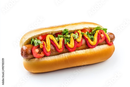 Wallpaper Mural HOT DOG isolated on white background, clipping path, full depth of field , ai Torontodigital.ca