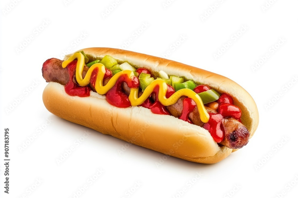 HOT DOG isolated on white background, clipping path, full depth of field , ai HOT DOG isolated on white background, clipping path, full depth of field , ai