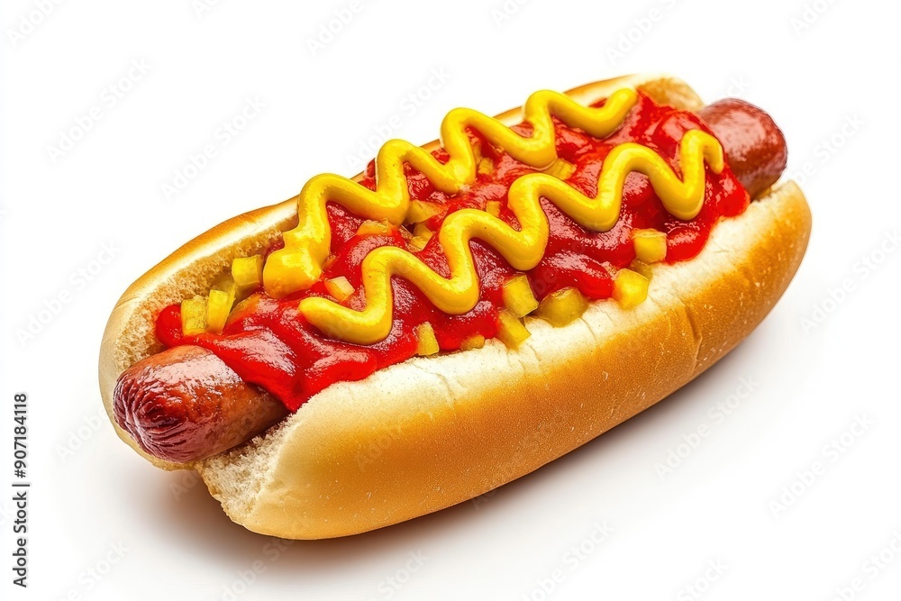 HOT DOG isolated on white background, clipping path, full depth of field , ai HOT DOG isolated on white background, clipping path, full depth of field , ai