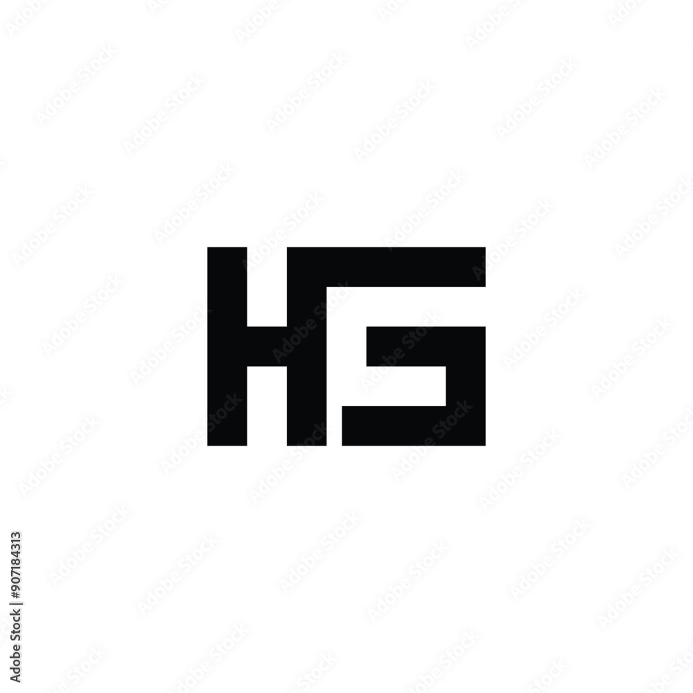 Letter H G square geometric symbol simple logo vector Letter H G square geometric symbol simple logo vector