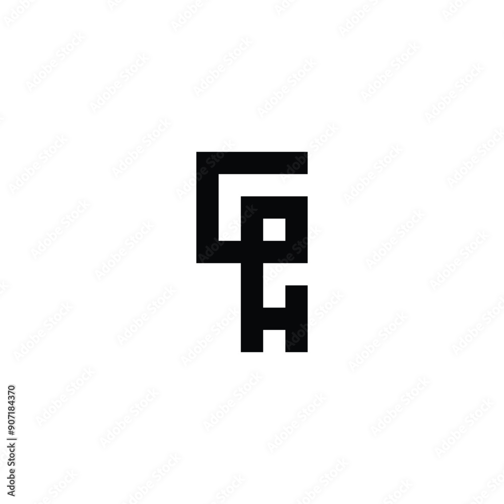 Letter G P H square, combination geometric symbol simple logo vector Letter G P H square, combination geometric symbol simple logo vector