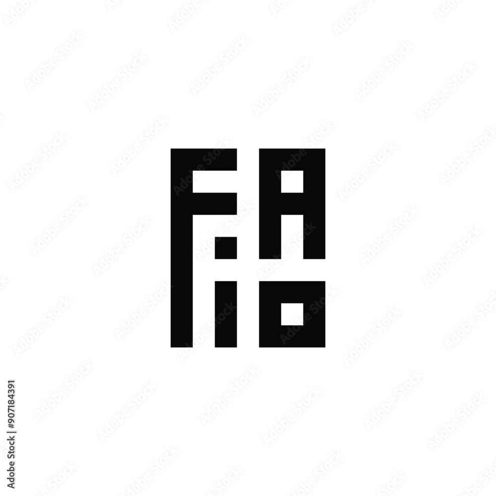 Letter F A i o square geometric symbol simple logo vector Letter F A i o square geometric symbol simple logo vector