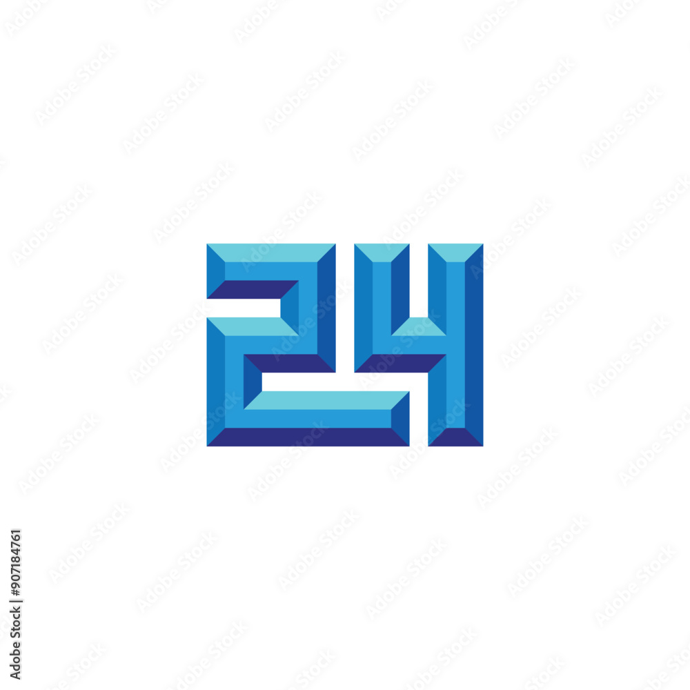 Number 24 diamond, 3d geometric symbol simple logo vector Number 24 diamond, 3d geometric symbol simple logo vector