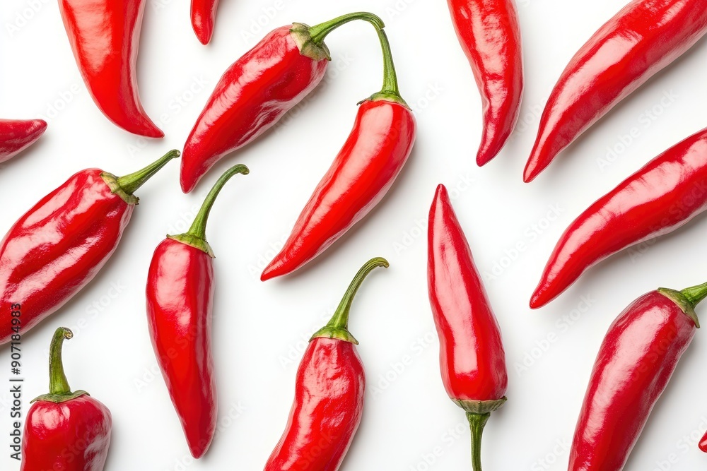 red hot Chili Peppers isolated on white background, full depth of field, ai red hot Chili Peppers isolated on white background, full depth of field, ai