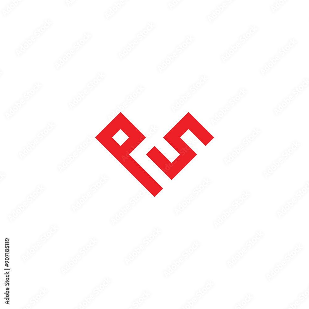 Letter Qs heart, square geometric symbol simple logo vector Letter Qs heart, square geometric symbol simple logo vector