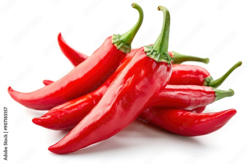 red hot Chili Peppers isolated on white background, full depth of field, ai red hot Chili Peppers isolated on white background, full depth of field, ai
