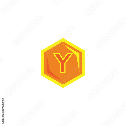 Letter Y honey, hexagon, geometric symbol simple logo vector