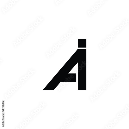 Letter Ai square geometric symbol simple logo vector