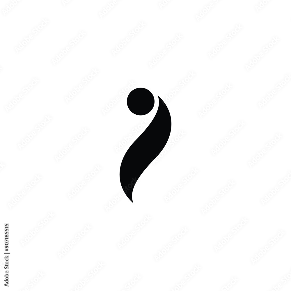 Letter i curve geometric symbol simple logo vector Letter i curve geometric symbol simple logo vector